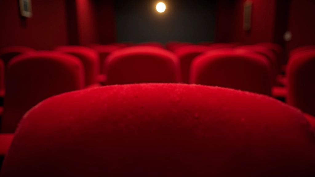 Interior of a small theater with intimate seating arrangement and stage lighting setup